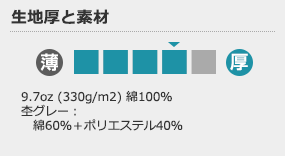 生地厚と素材